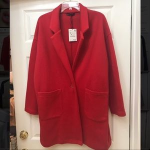 Gorgeous new red coat long jacket From ZARA